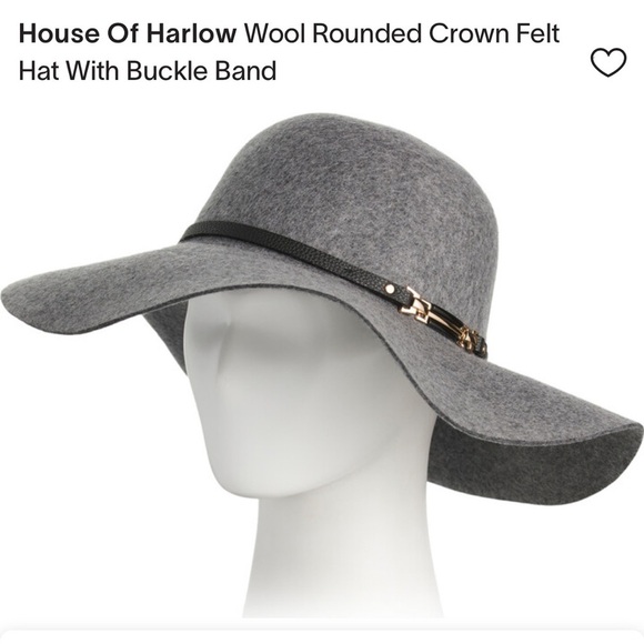 House Of Harlow 1960 100% Wool Rounded Crown Hat With Buckle Band - Picture 8 of 8